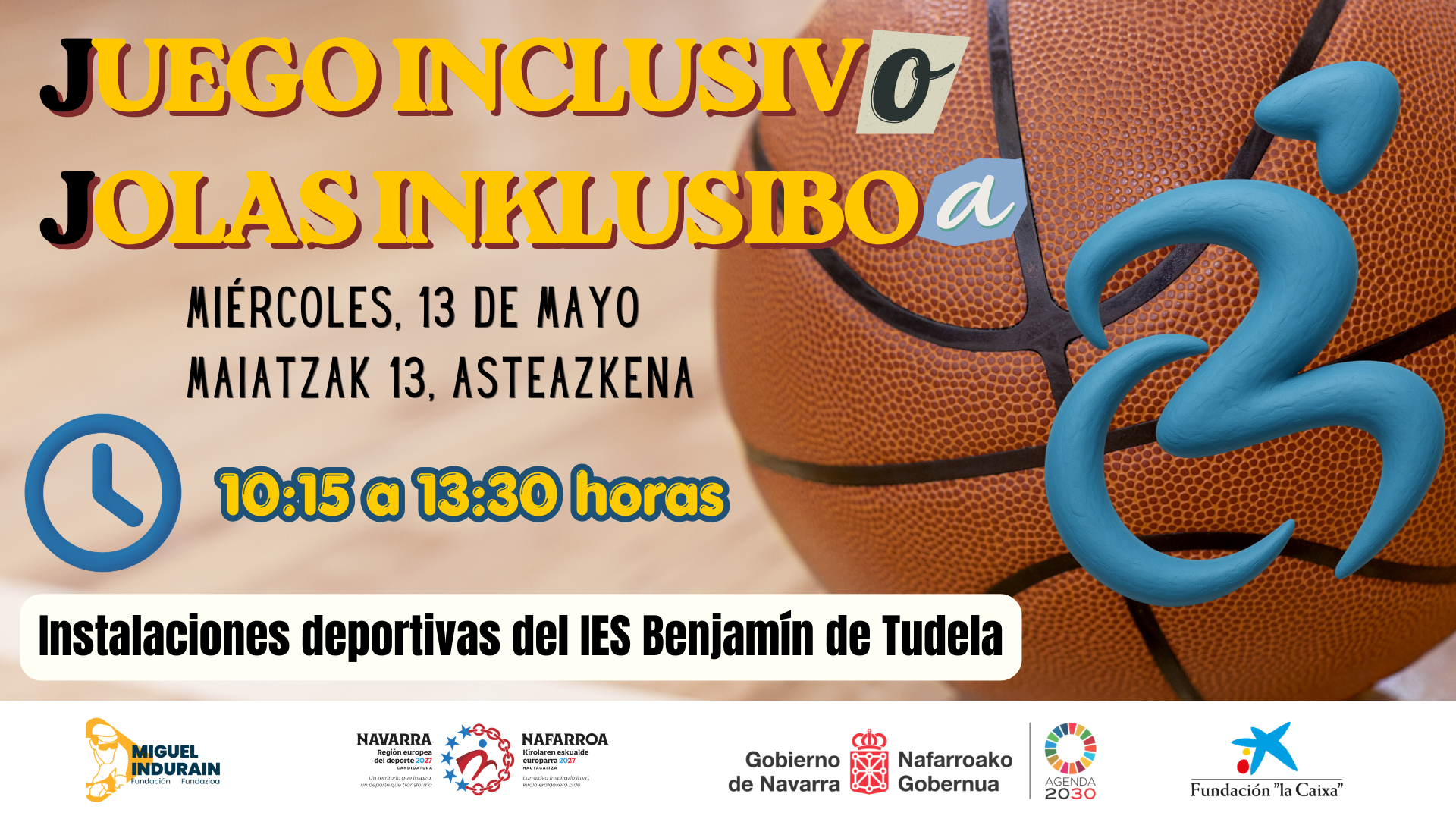 Tudela acogerá una nueva edición de “Juego Inclusivo – Jolas Inklusiboa”